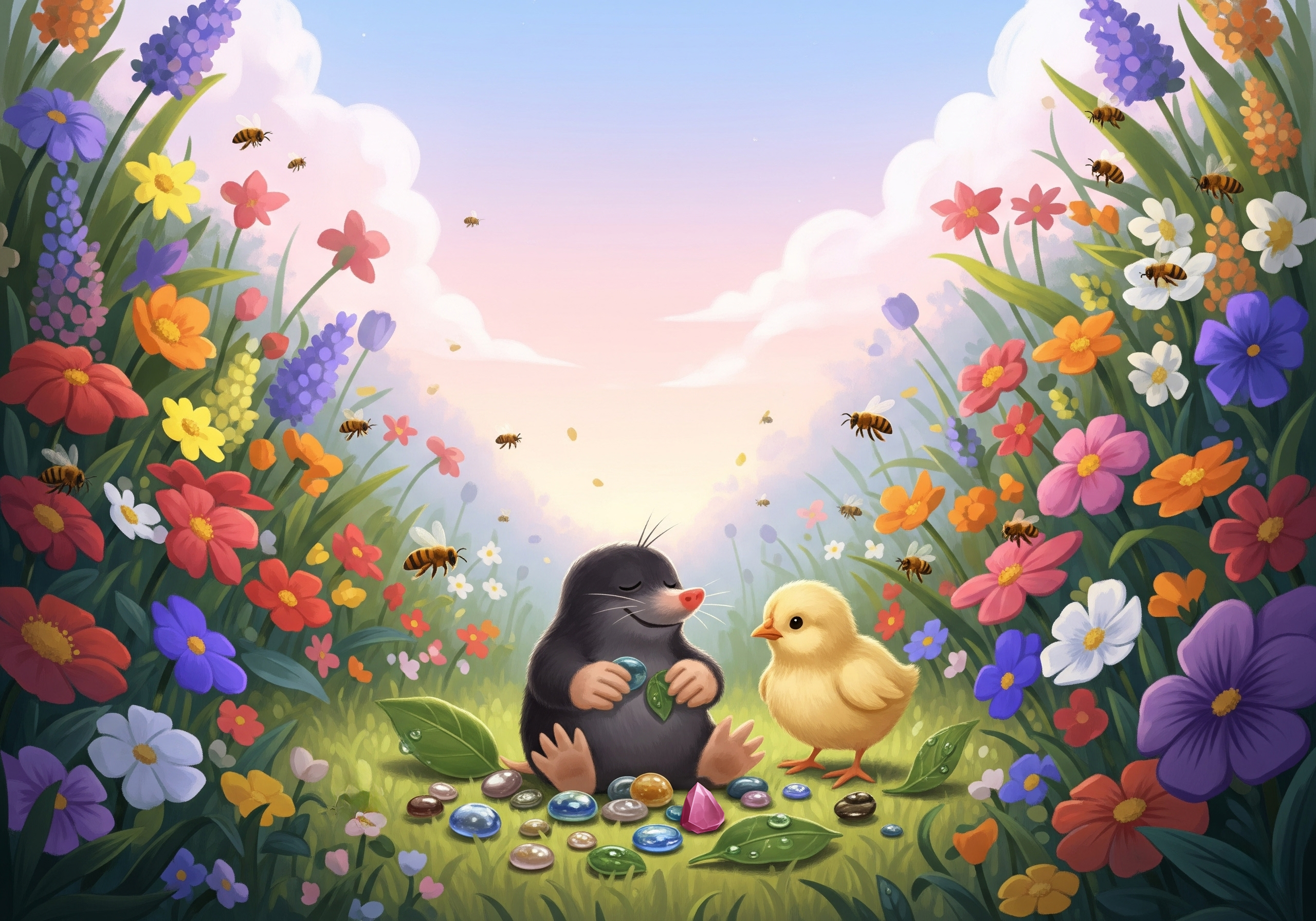HAPPY MOGURA issorounded by flowers