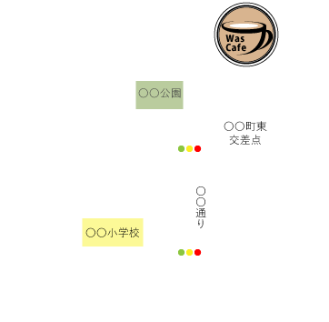 Was Cafeの地図