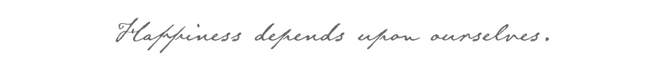 Happiness depends upon ourselves.